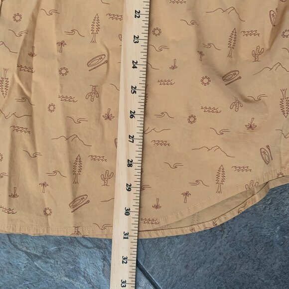 Columbia Button Down Shirt Men 2xL Regular Fit AOP Pattern Yellow Summer Outdoor - Picture 6 of 6